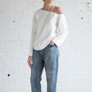 Nomia Lace Shoulder Top White Size 2 Open Shoulder